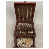 Assorted Costume Jewelry in Jewelry Box