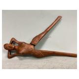 Carved Wooden Nutcracker Shaped Like a Woman