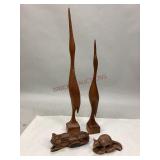 Mid-Century Modern Wooden Sculptures