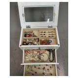 Assorted Costume Jewelry in Jewelry Box