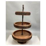Kate & Laurel 3-Tiered Decorative Wood Tray