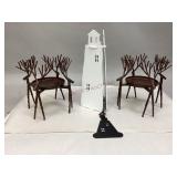 Metal Reindeer Candle Holders & Lighthouse Bell