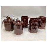 Miscellaneous Brown Stoneware Crocks & Mugs