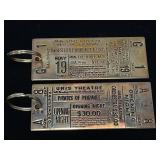 Universal City Studios Theatre Ticket Keychains
