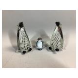 Glass Penguin Family Set