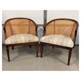 Hollywood Regency Style Chairs with Caned Backs