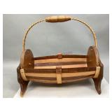 Antique Wooden Half Barrel Basket