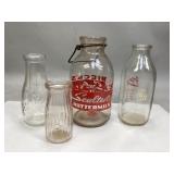 Assorted Vintage Glass Milk Bottles
