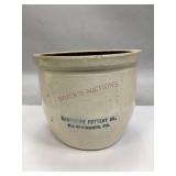 Antique Hawthorn Pottery Co. Stoneware Crock