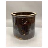Irregular Shaped Glazed Stoneware Crock