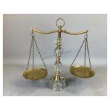 Brass and Crystal Scales of Justice