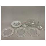 Clear Glass Hummingbird Bowls and Plates