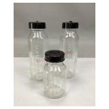 Three Glass Evenflo Baby Bottles