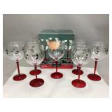 Seven Pfaltzgraff Winterberry Wine Goblets