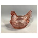 Glass Hen on a Nest Candy Dish
