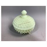Fenton Frosted Uranium Glass Hobnail