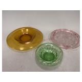 Depression Glass Bowls and Cake Plate