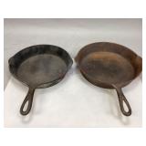 Two Vintage Cast Iron Skillets