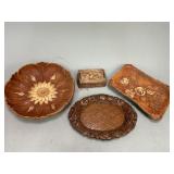 Wooden Bowls, Trays, and Trinket Box