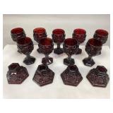 Avon Cape Cod Glass Wine Goblets & Candle Holders