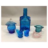 Assorted Blue Home Decor & Small Hen on Nest