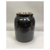 Vintage Black Stoneware Crock