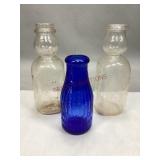 Assorted Vintage Glass Milk Bottles