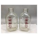Vintage Scrubgrass Farms Glass Milk Bottles