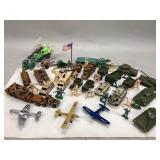 Assorted Toy Military Trucks, Soldiers and More