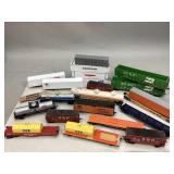 Assorted Toy Train Boxcars and More