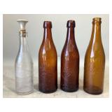 Glass Condiment and Beer Bottles