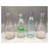 Assorted Vintage Glass Milk Bottles
