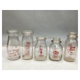Miscellaneous Small Glass Milk Bottles