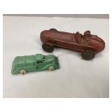 Vintage Cast Iron Toy Car & Metal Hubley Toy Car