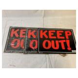 13 Keep Out Single Sided Metal Signs