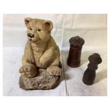 Bear Shaped Spoon Rest And Wooden Salt & Pepper