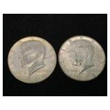 1966 & 1968 Kennedy Half Dollar Coins