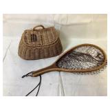 Vintage Fishing Net and Basket