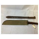 Two Machetes, One with Sheath
