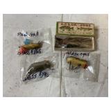 Vintage Wooden Lures with Glass Eyes