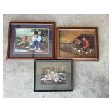 Framed Artwork of Children and Dogs