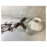 Hanging Light Fixture & Hobnail Milk Glass Shade