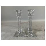 Etched Glass Candle Holders