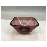 Vintage Amethyst Square Glass Bowl