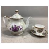 Teapot, Cup, and Saucer