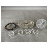 Glass Ashtrays and Salt Dips