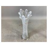 Clear Opalescent Spun Glass Vase