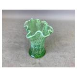 Green Spun Glass Vase