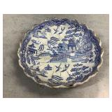 Antique Stoneware Blue Willow Bowl