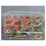 Drinking Glass and Carrier Set